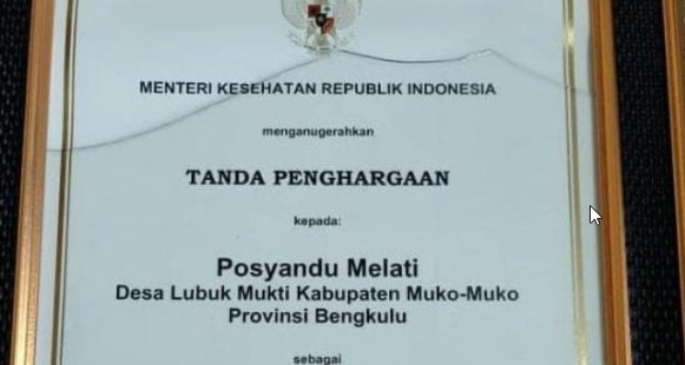 Posyandu Melati, Desa Lubuk Mukti Mukomuko Tembus Ajang Nasional, Kemenkes RI Beri Penghargaan Foto/DOk: Hms