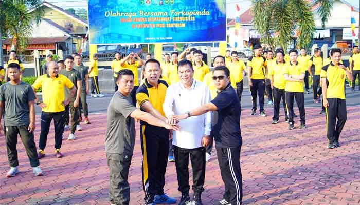 Bupati Muba Ikuti Senam Bersama Forkopimda di Mapolres Muba